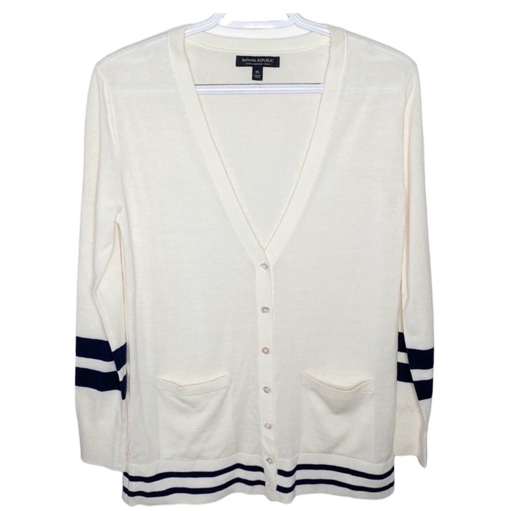 Banana Republic Washable Extra Fine Merino Boyfriend Cardigan Sweater size XS
